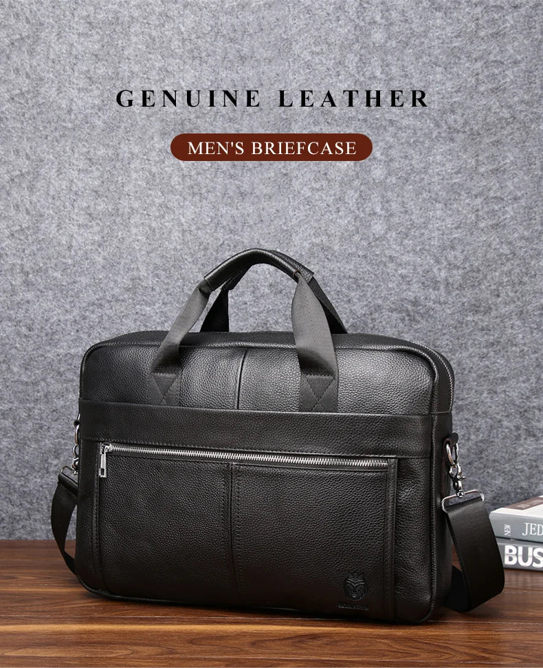 SCHLATUM Genuine Leather Briefcases Hard For Men Luxury Handbags Laptop Briefcase Bags 15 Inch Office Bussiness Computer Bag