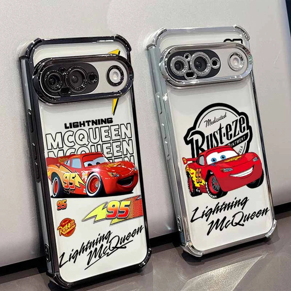 Cars Lightning McQueen Phone Case For Google Pixel 10A 9A 9 8A 8 7A 7 Pro XL Plating Drop-proof Transparent Soft Cover