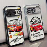 Cars Lightning McQueen Phone Case For Google Pixel 10A 9A 9 8A 8 7A 7 Pro XL Plating Drop-proof Transparent Soft Cover